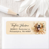 Golden Retriever-hond Retouradres Etiket (Insitu)