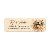 Golden Retriever-hond Retouradres Etiket (Voorkant)
