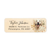 Golden Retriever-hond Retouradres Etiket (Voorkant)