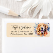 Golden Retriever-hond Retouradres Etiket (Insitu)