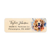 Golden Retriever-hond Retouradres Etiket (Voorkant)