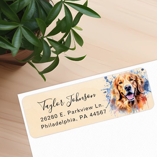 Golden Retriever-hond Retouradres Etiket
