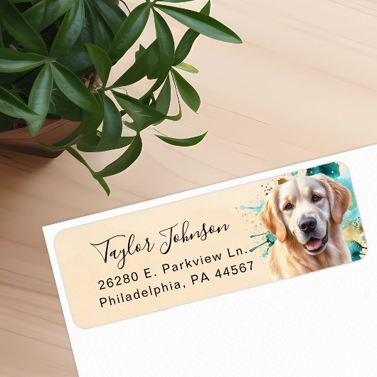 Golden Retriever-hond Retouradres Etiket
