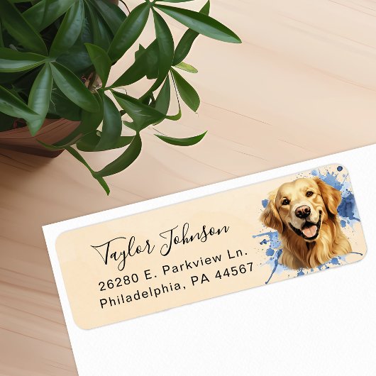 Golden Retriever-hond Retouradres Etiket