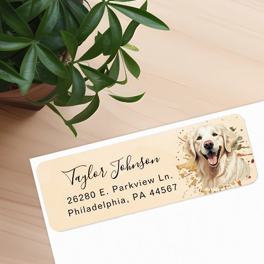 Golden Retriever-hond Retouradres Etiket