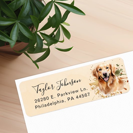 Golden Retriever-hond Retouradres Etiket
