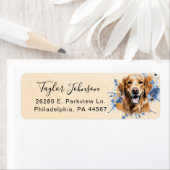 Golden Retriever-hond Retouradres Etiket (Insitu)