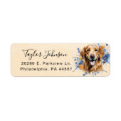 Golden Retriever-hond Retouradres Etiket (Voorkant)