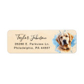 Golden Retriever-hond Retouradres Etiket (Voorkant)