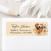 Golden Retriever-hond Retouradres Etiket (Insitu)