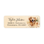 Golden Retriever-hond Retouradres Etiket (Voorkant)