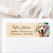 Golden Retriever-hond Retouradres Etiket (Insitu)