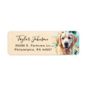 Golden Retriever-hond Retouradres Etiket (Voorkant)