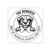 Golden Retriever Hond Retouradres Familie Rubberstempel (Afrduk)