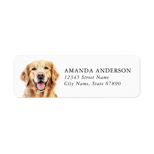 Golden Retriever Hond Retouradres Labels (Voorkant)