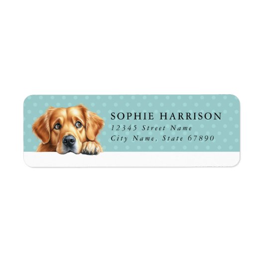 Golden Retriever Hond Retouradres Labels (Voorkant)