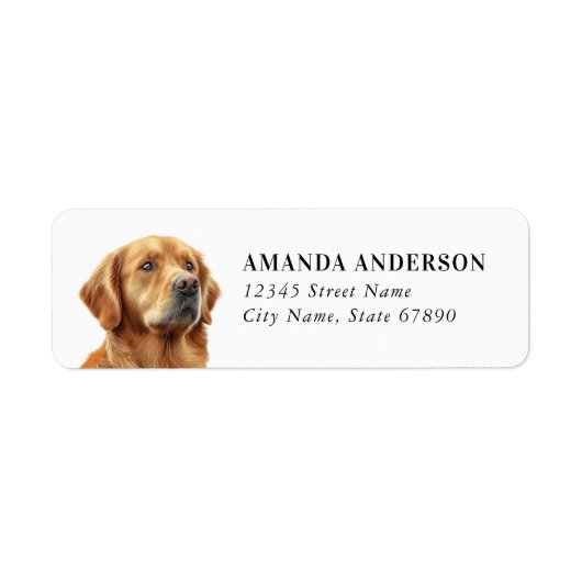 Golden Retriever Hond Retouradres Labels (Voorkant)