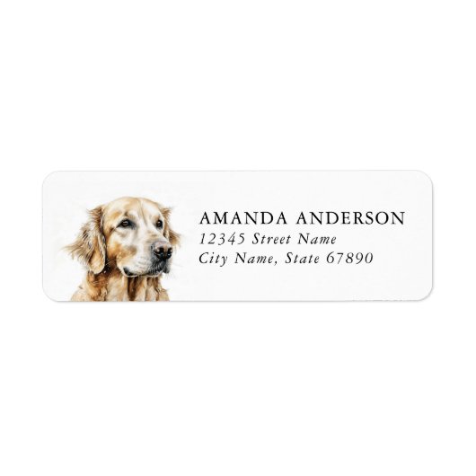 Golden Retriever-hond retouradreslabels Etiket (Voorkant)