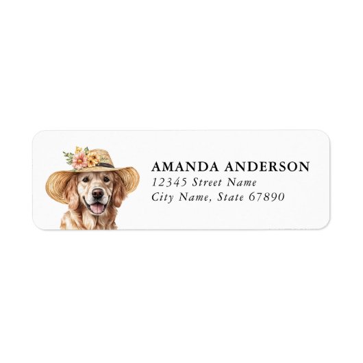 Golden Retriever-hond retouradreslabels Etiket (Voorkant)