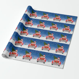 Golden Retriever-hond rijdt auto in sneeuw met Ker Cadeaupapier