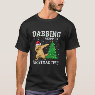 Golden Retriever Hond Santa Hat Dabbing Rond de we T-shirt