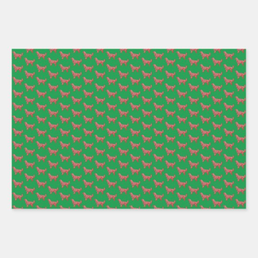 Golden Retriever Hond Silhouet Groen Merry Woofmas Inpakpapier Vel (Voorkant 3)
