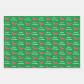 Golden Retriever Hond Silhouet Groen Merry Woofmas Inpakpapier Vel (Voorkant)