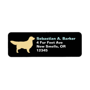 Golden Retriever Hond Silhouet Retouradres Etiket