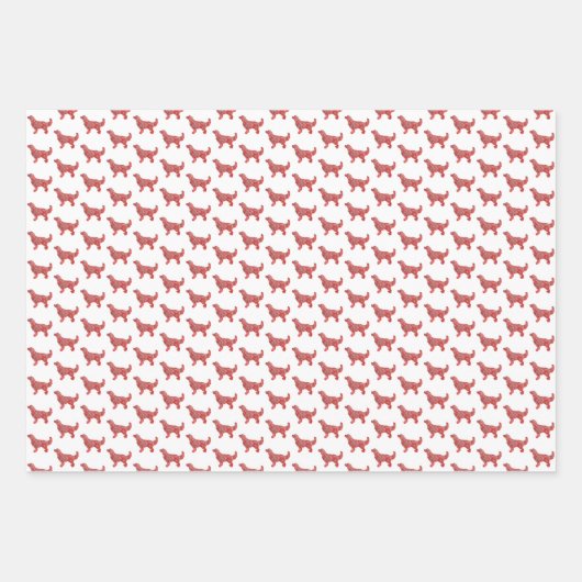 Golden Retriever Hond Silhouet Rood Merry Woofmas Inpakpapier Vel (Voorkant 3)