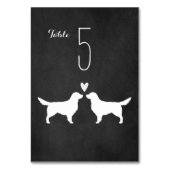 Golden Retriever Hond Silhouetten bruiloft recepti Kaart (Achterkant)