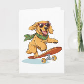 Golden Retriever Hond Skateboarding Kaart (Voorkant)
