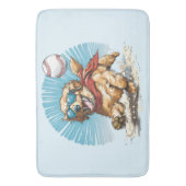 Golden Retriever Hond Spelen Honkbal Badmat (Voorkant Verticaal)