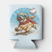 Golden Retriever Hond Spelen Honkbal Blikjeskoeler (Achterkant)