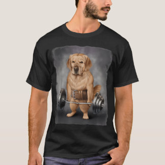 Golden Retriever Hond Spier Training Met Barbell T-shirt