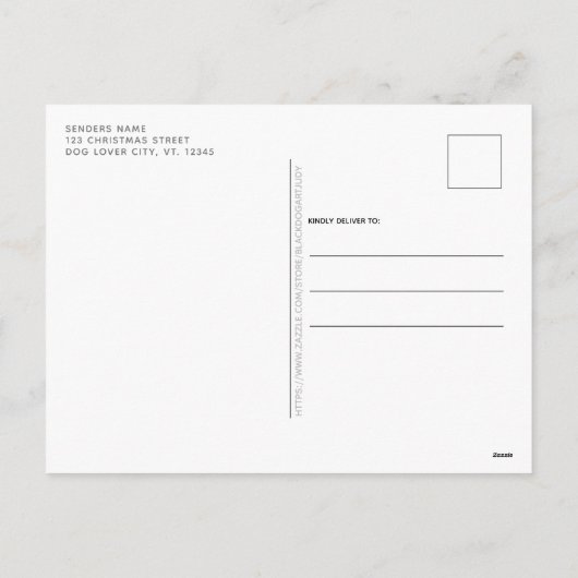 Golden Retriever Hond Trendy Vrolijk Kerstfeest Feestdagenkaart (Achterkant)