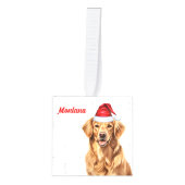 Golden Retriever Hond Twee Foto Kerstvakantie Decoratie (Voorkant)