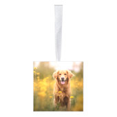 Golden Retriever Hond Twee Foto Kerstvakantie Decoratie (Rechts)