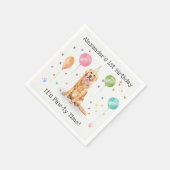 Golden Retriever Hond Verjaardagsfeestje Servet (Hoek)