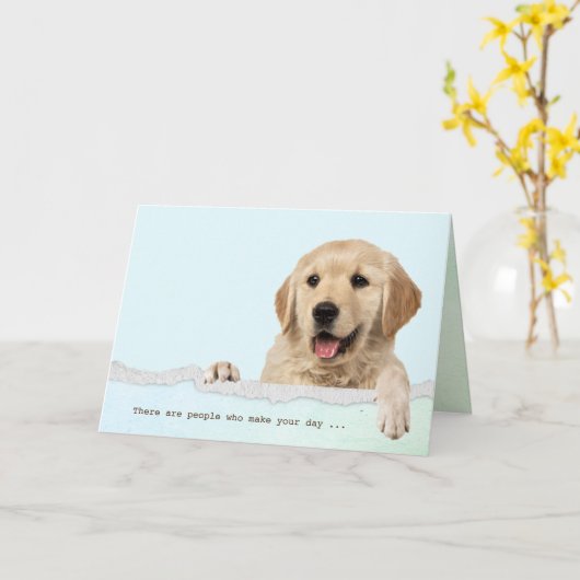Golden Retriever hond voor vriendschap Kaart (Gele Bloem)