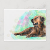 Golden Retriever Hond Water Kleur Schilderij Briefkaart (Voorkant)