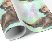 Golden Retriever Hond Water Kleur Schilderij Cadeaupapier (Rol Hoek)