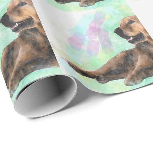 Golden Retriever Hond Water Kleur Schilderij Cadeaupapier (Rol Hoek)