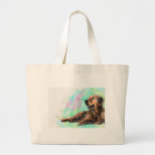 Golden Retriever Hond Water Kleur Schilderij Grote Tote Bag (Voorkant)