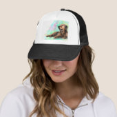 Golden Retriever Hond Water Kleur Schilderij Trucker Pet (In situ)