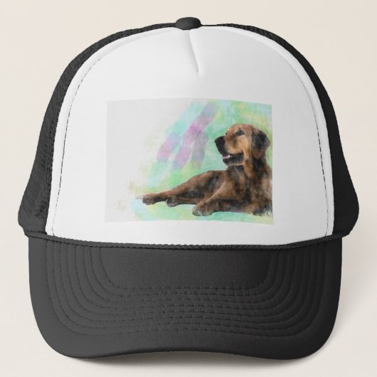 Golden Retriever Hond Water Kleur Schilderij Trucker Pet (Voorkant)