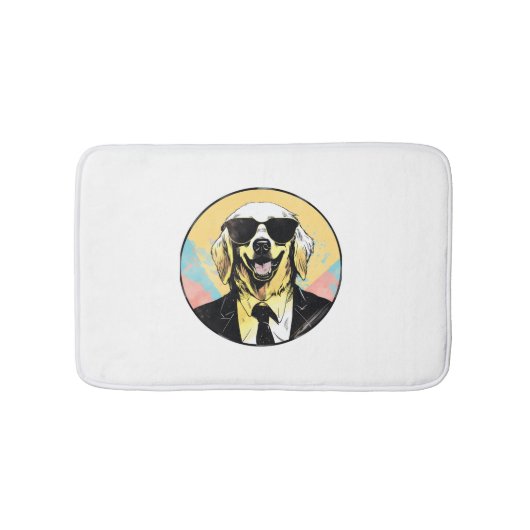 Golden Retriever Hond Zakenman Badmat (Voorkant)