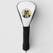 Golden Retriever Hond Zakenman Golfheadcover (Voorkant)