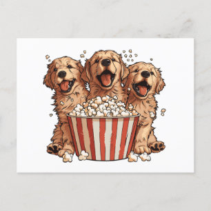 Golden Retriever Honden Film Popcorn Bucket Briefkaart