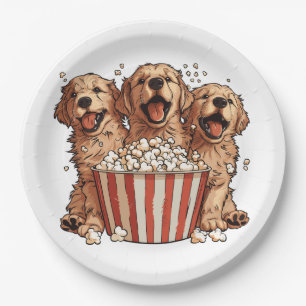 Golden Retriever Honden Film Popcorn Bucket Papieren Bordje