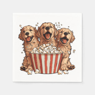 Golden Retriever Honden Film Popcorn Bucket Servet